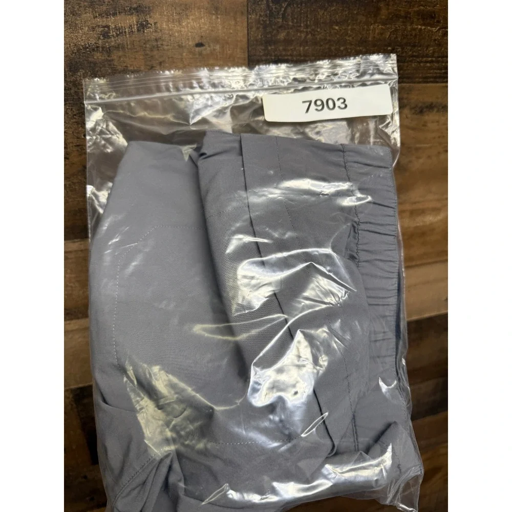 Karl Lagerfeld Cargo Short Men Large Gray Nylon Stretch Drawstring Waist Pockets
